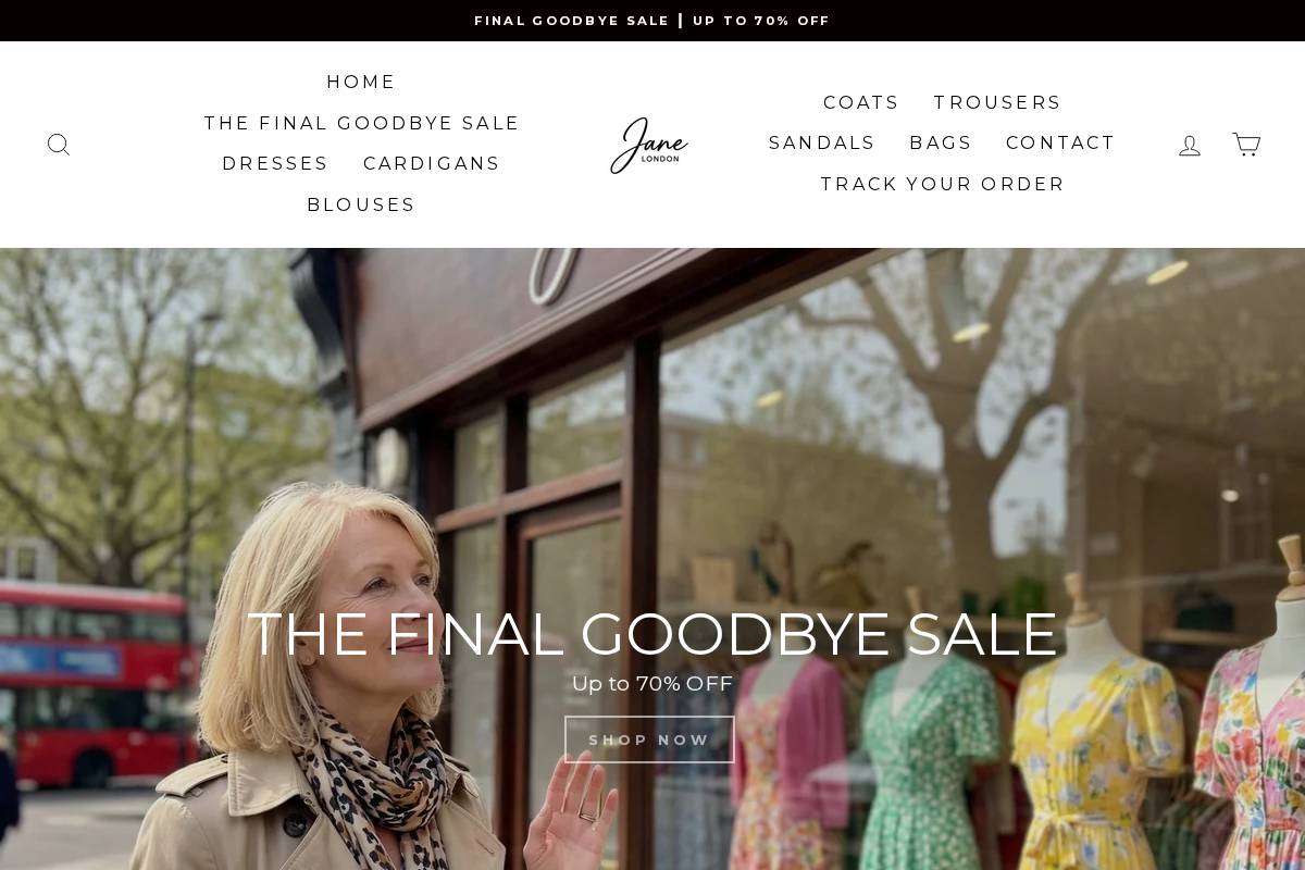 Jane London homepage screenshot