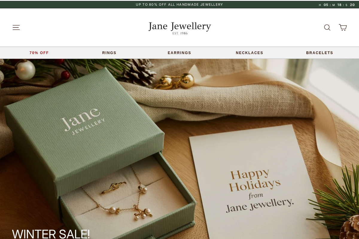 janejewellery.co.uk homepage screenshot