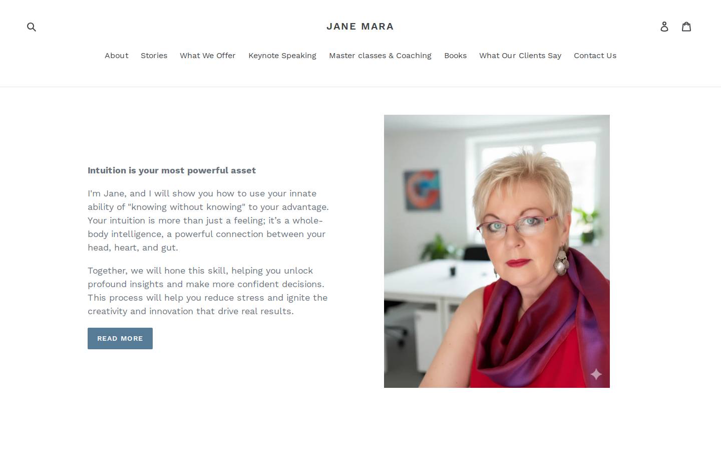 janemara.com homepage screenshot