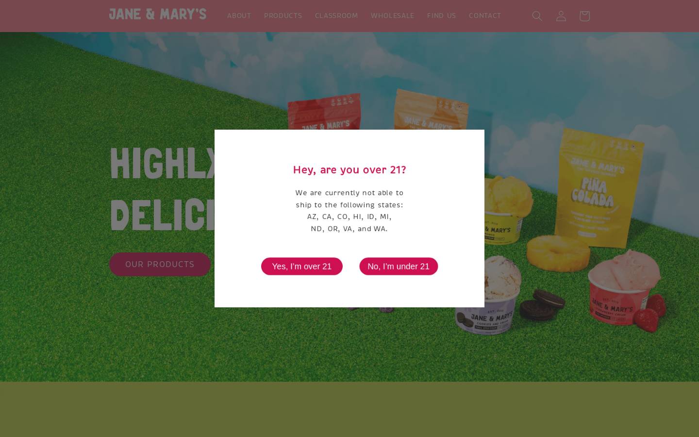 janemarys.com homepage screenshot