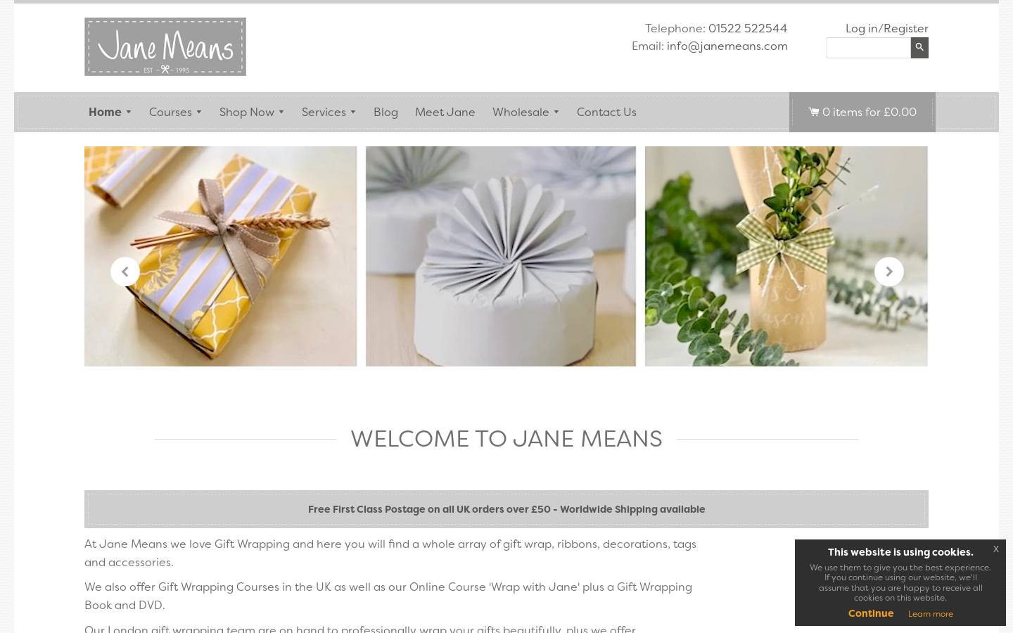 janemeans.com homepage screenshot