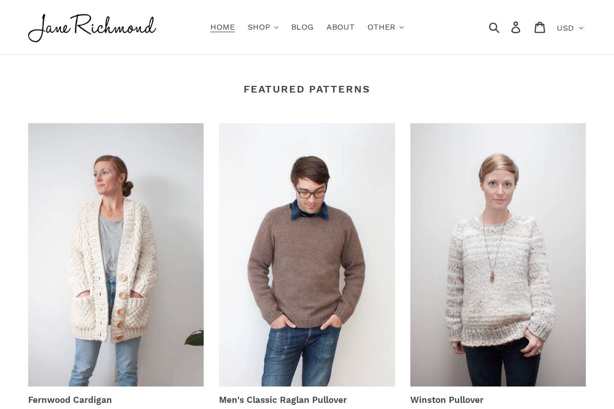 janerichmond.com homepage screenshot