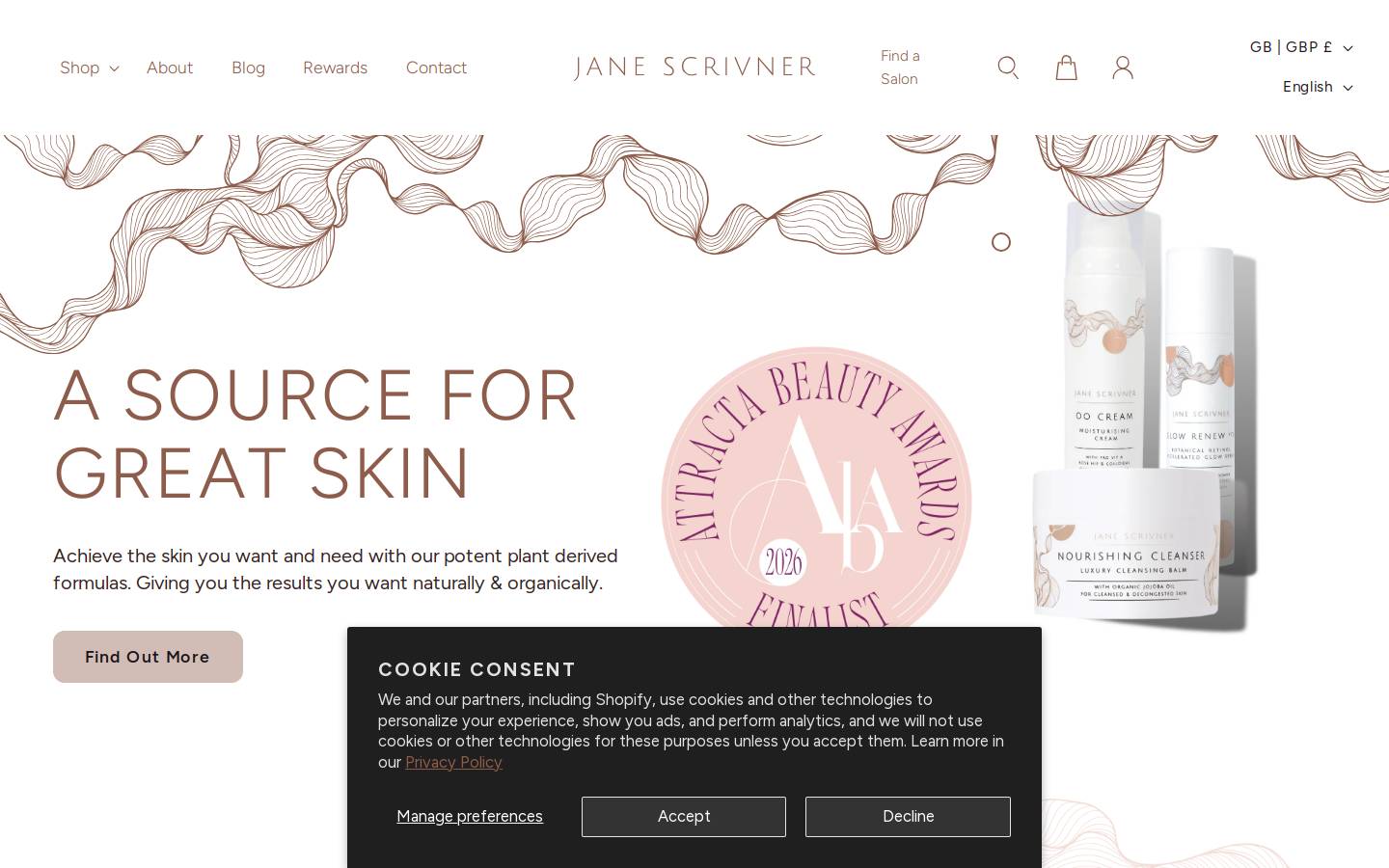 Jane Scrivner homepage screenshot