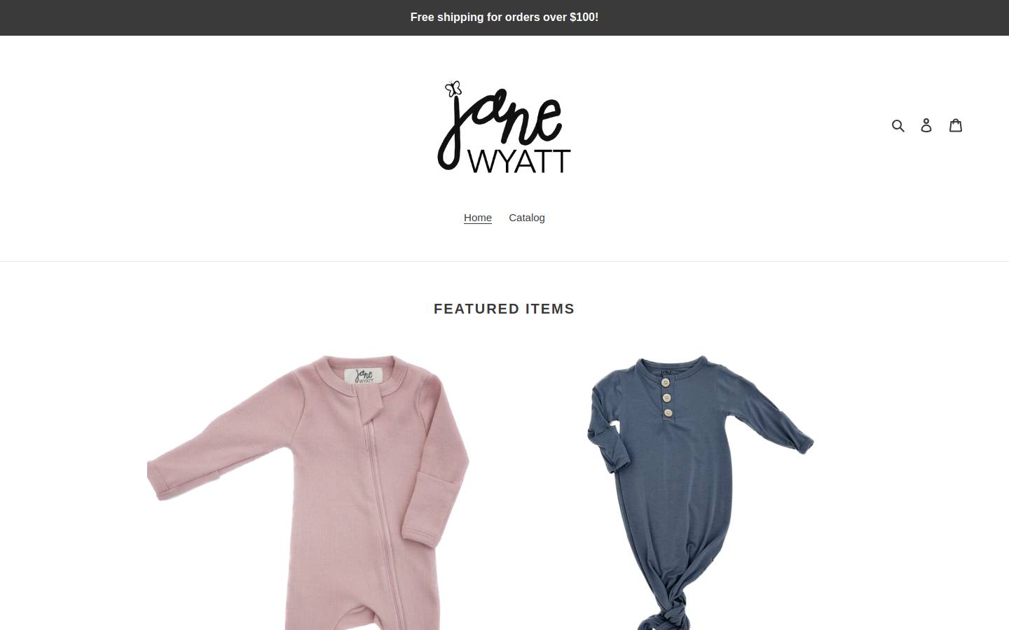 janewyattclothing.com homepage screenshot