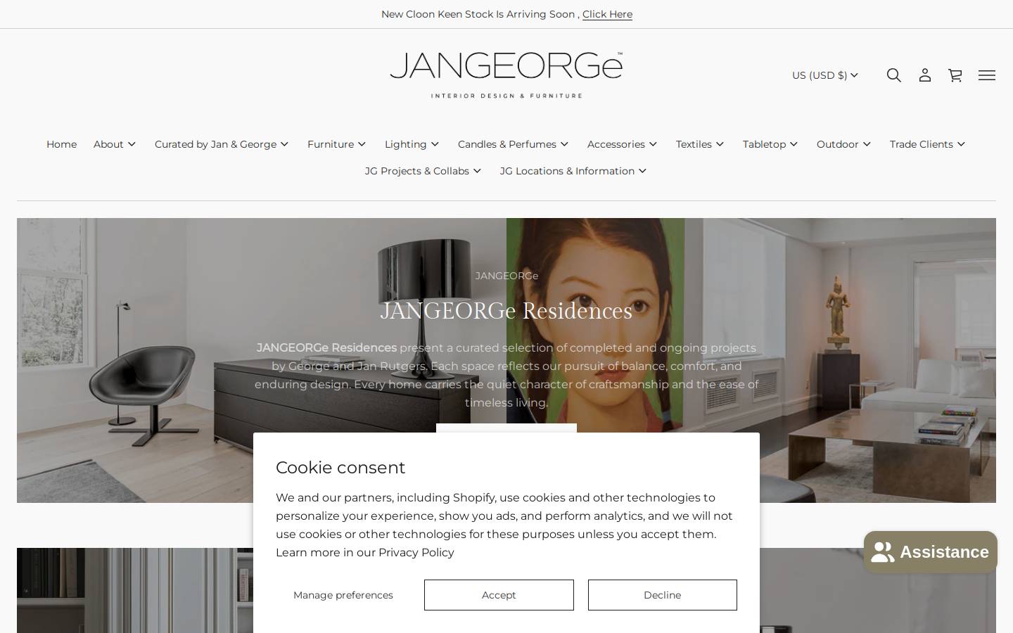 jangeorge.art homepage screenshot