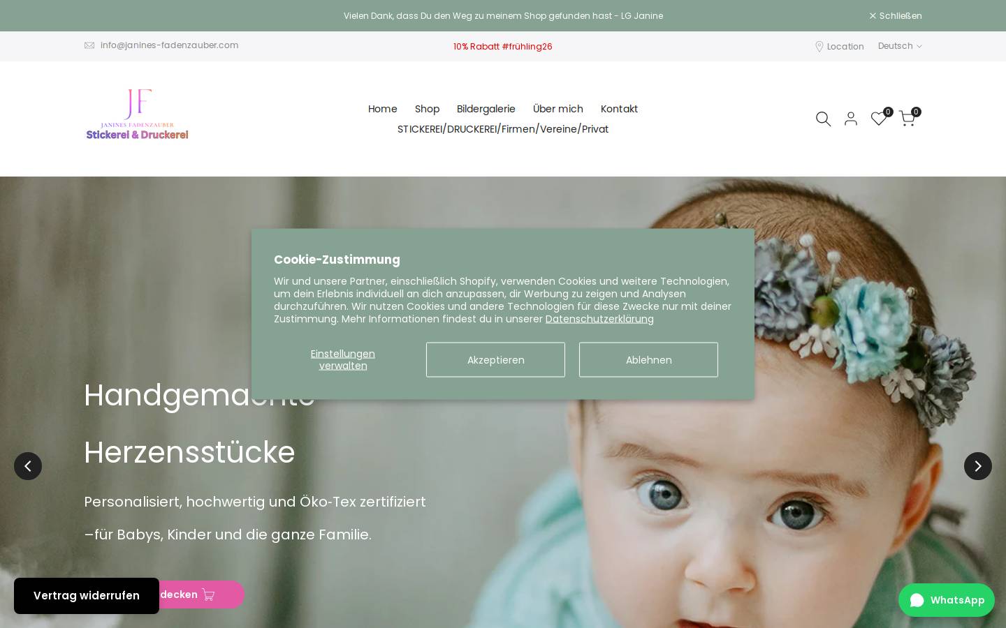 janines-fadenzauber.com homepage screenshot