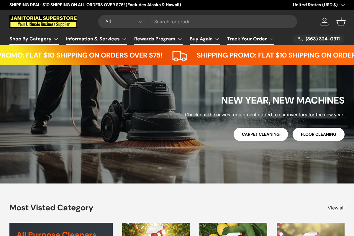 Janitorial Superstore homepage screenshot