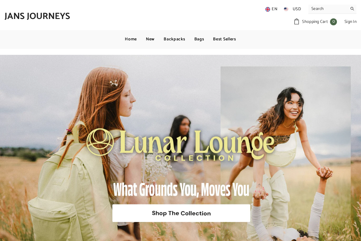 jansjourneys.com homepage screenshot