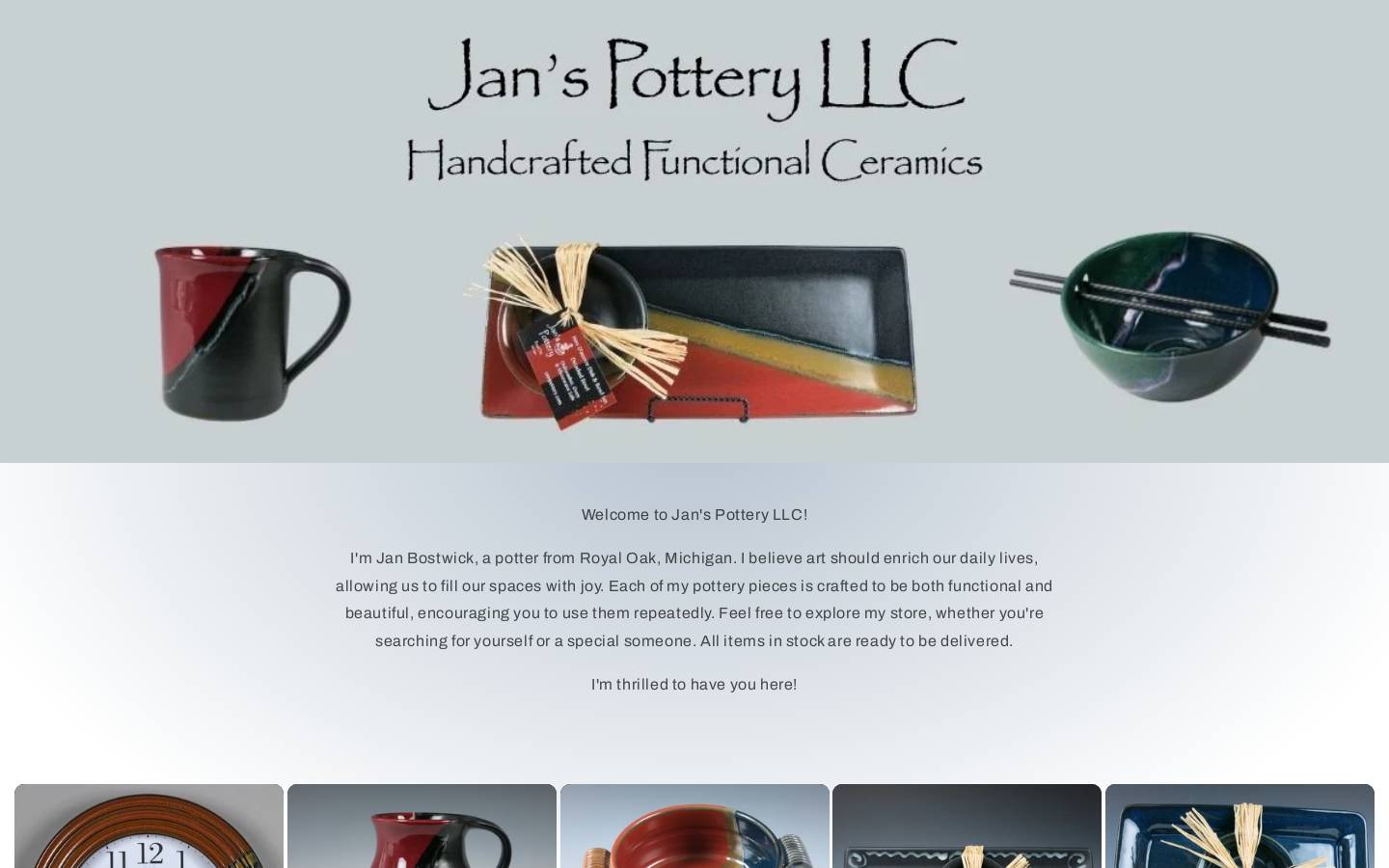 janspottery.com homepage screenshot