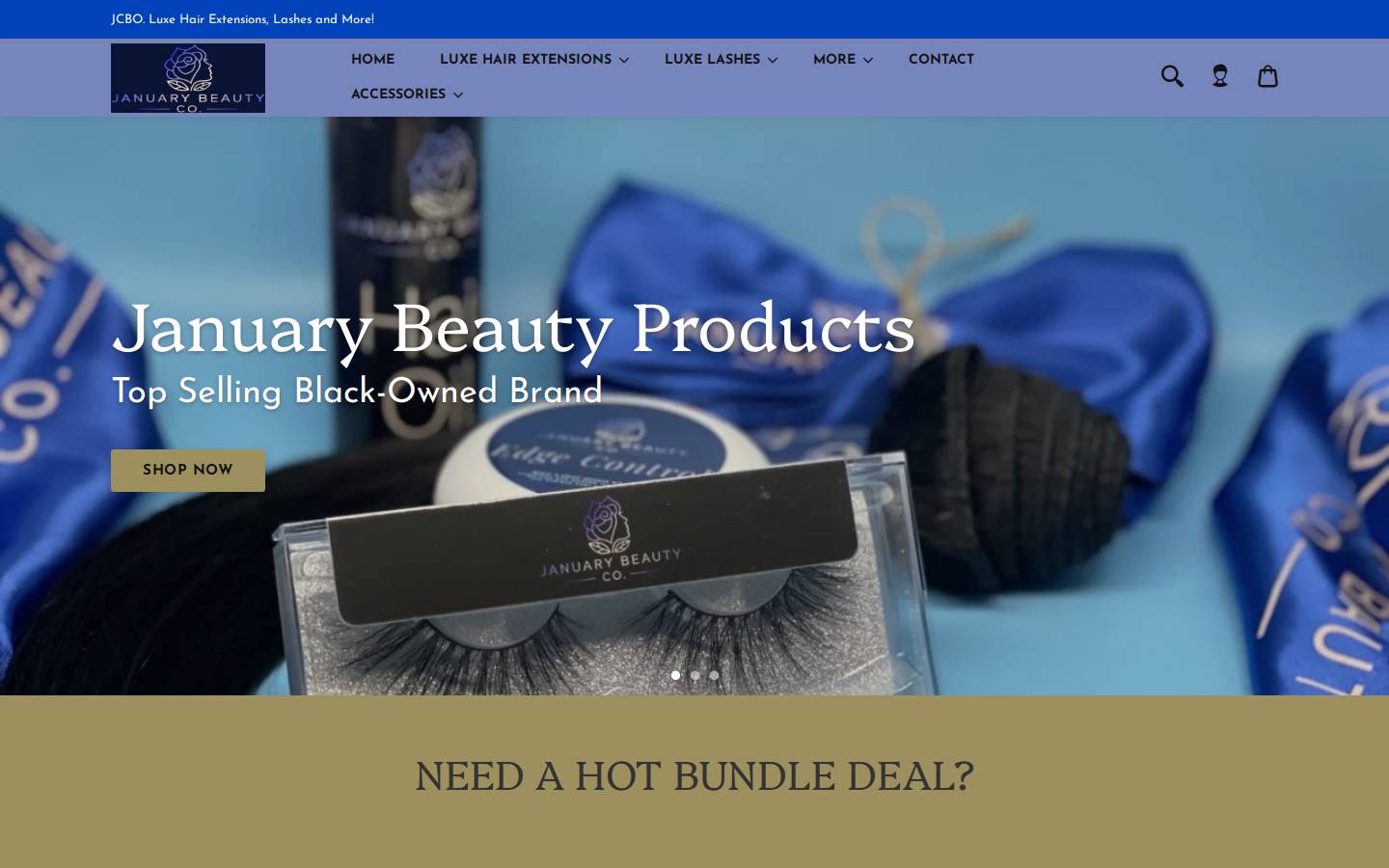 januarybeauty.com homepage screenshot