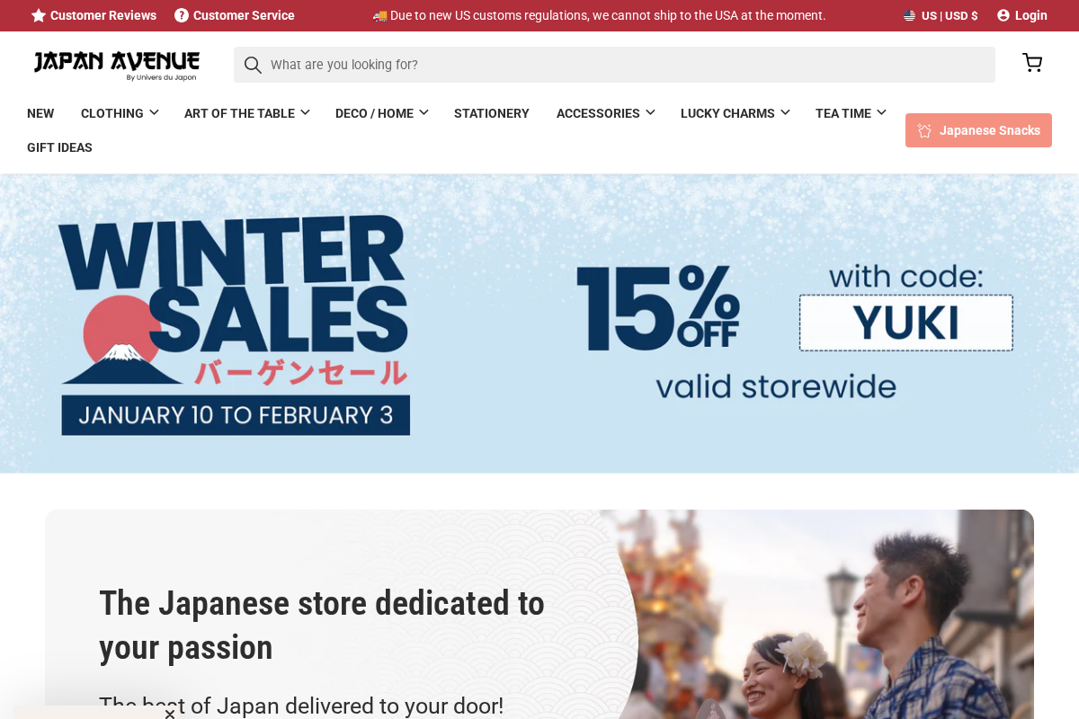 Japan Avenue homepage screenshot