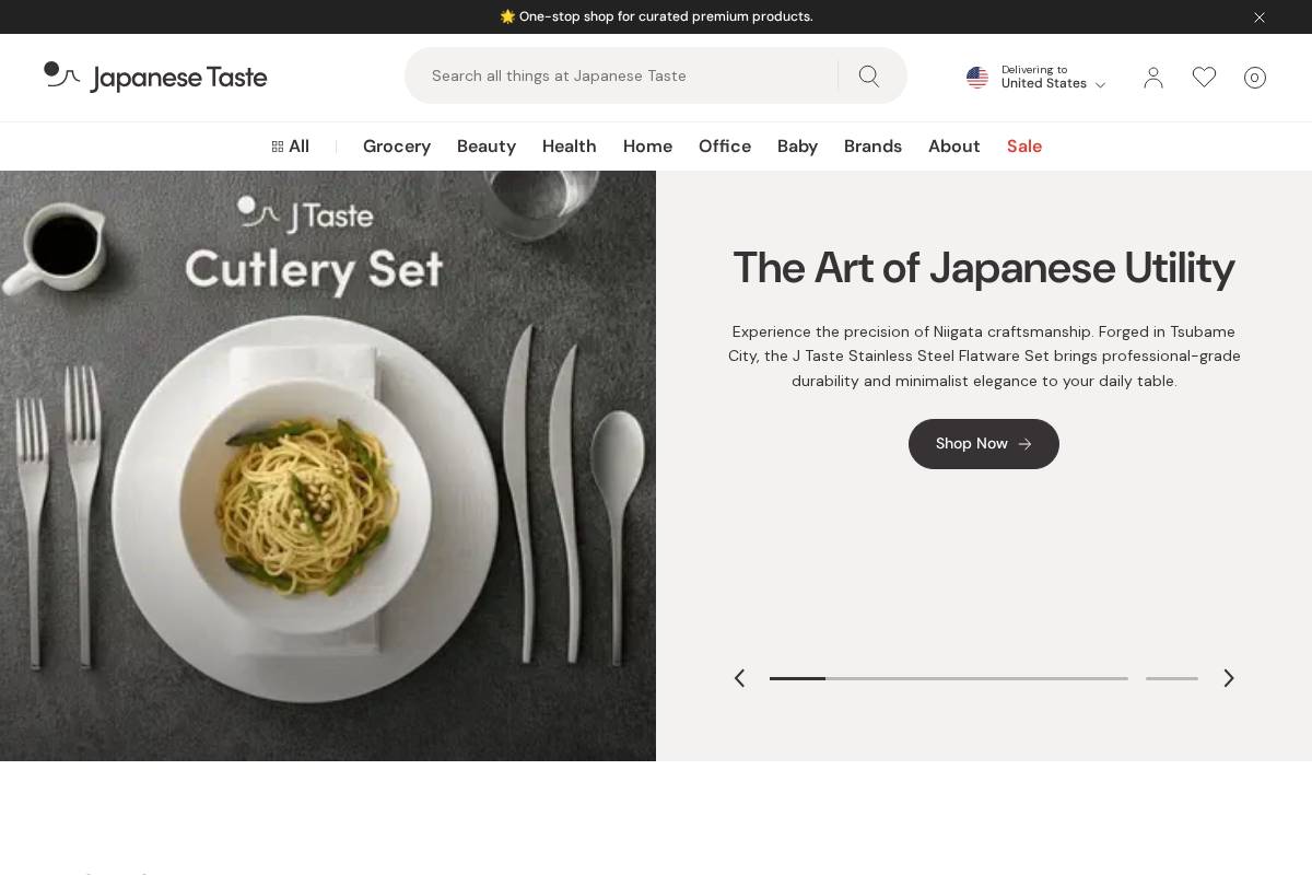Japanese Taste homepage screenshot