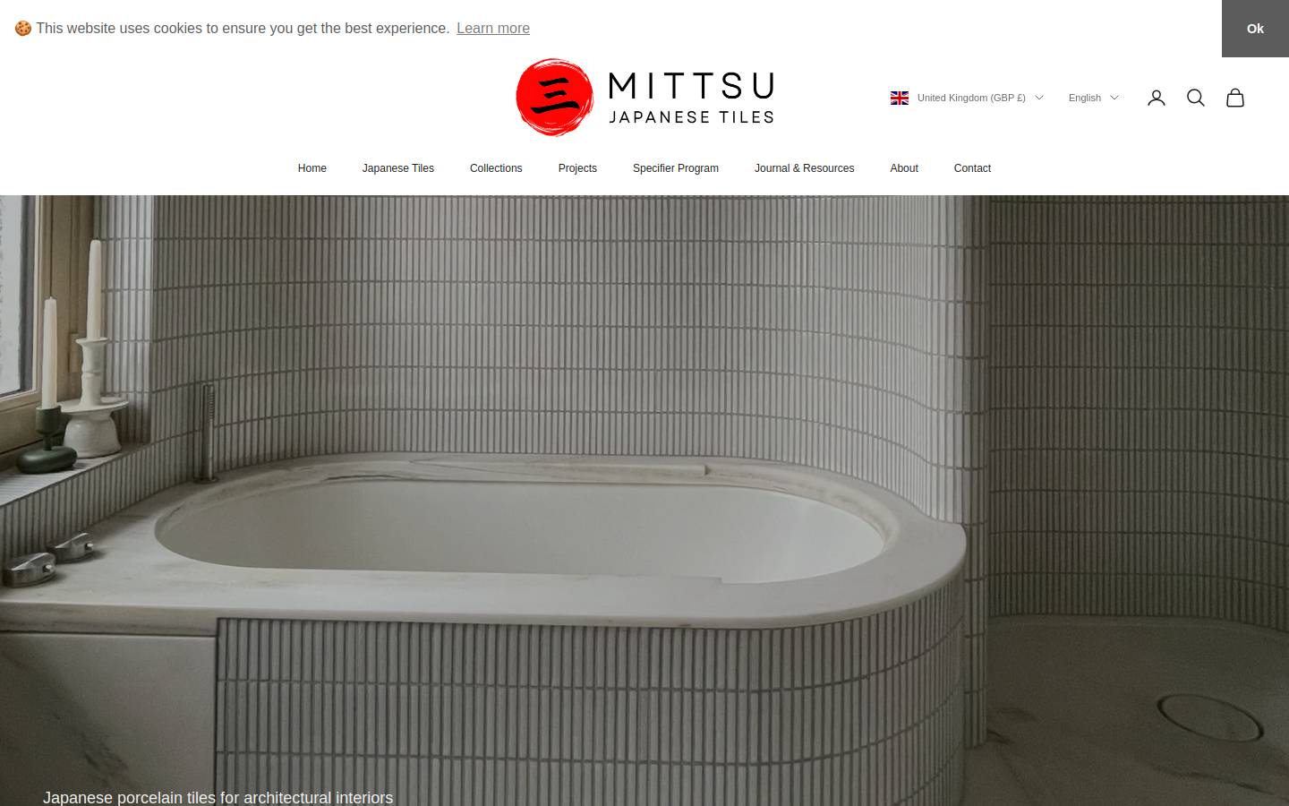 japanesetiles.com homepage screenshot