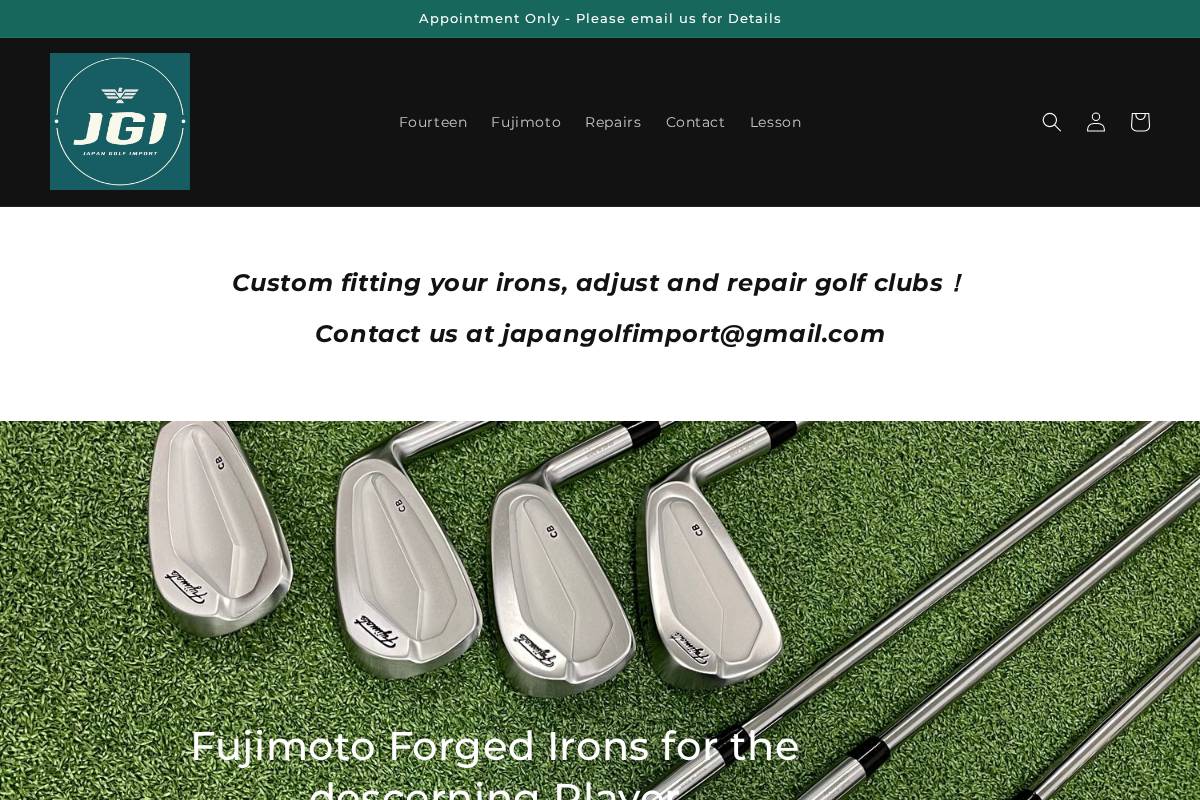 japangolfimport.com homepage screenshot