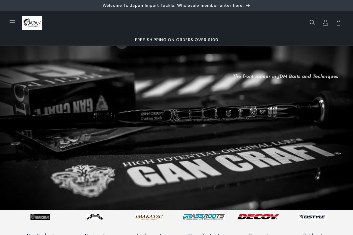 Japan Import Tackle homepage screenshot