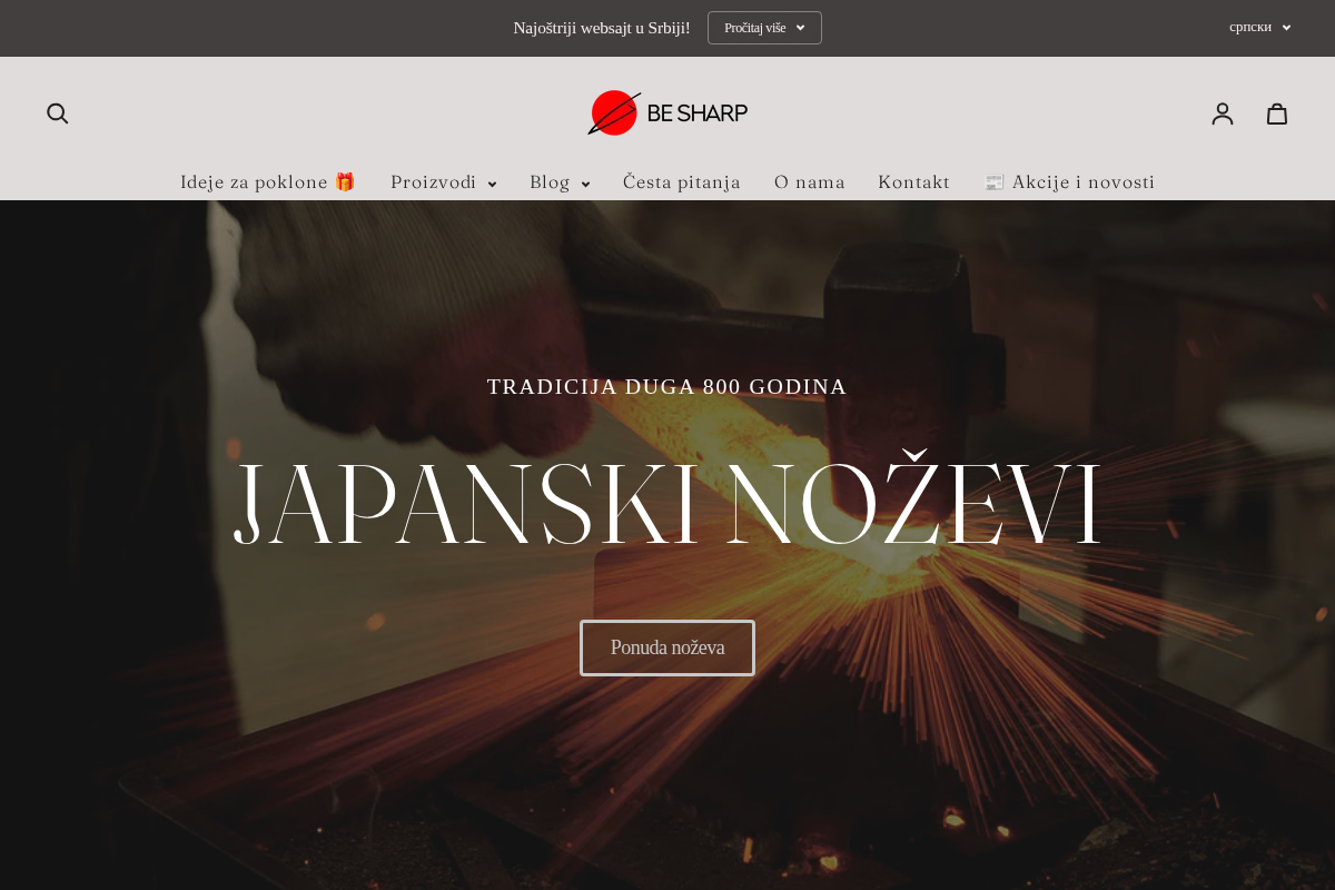 Be Sharp homepage screenshot