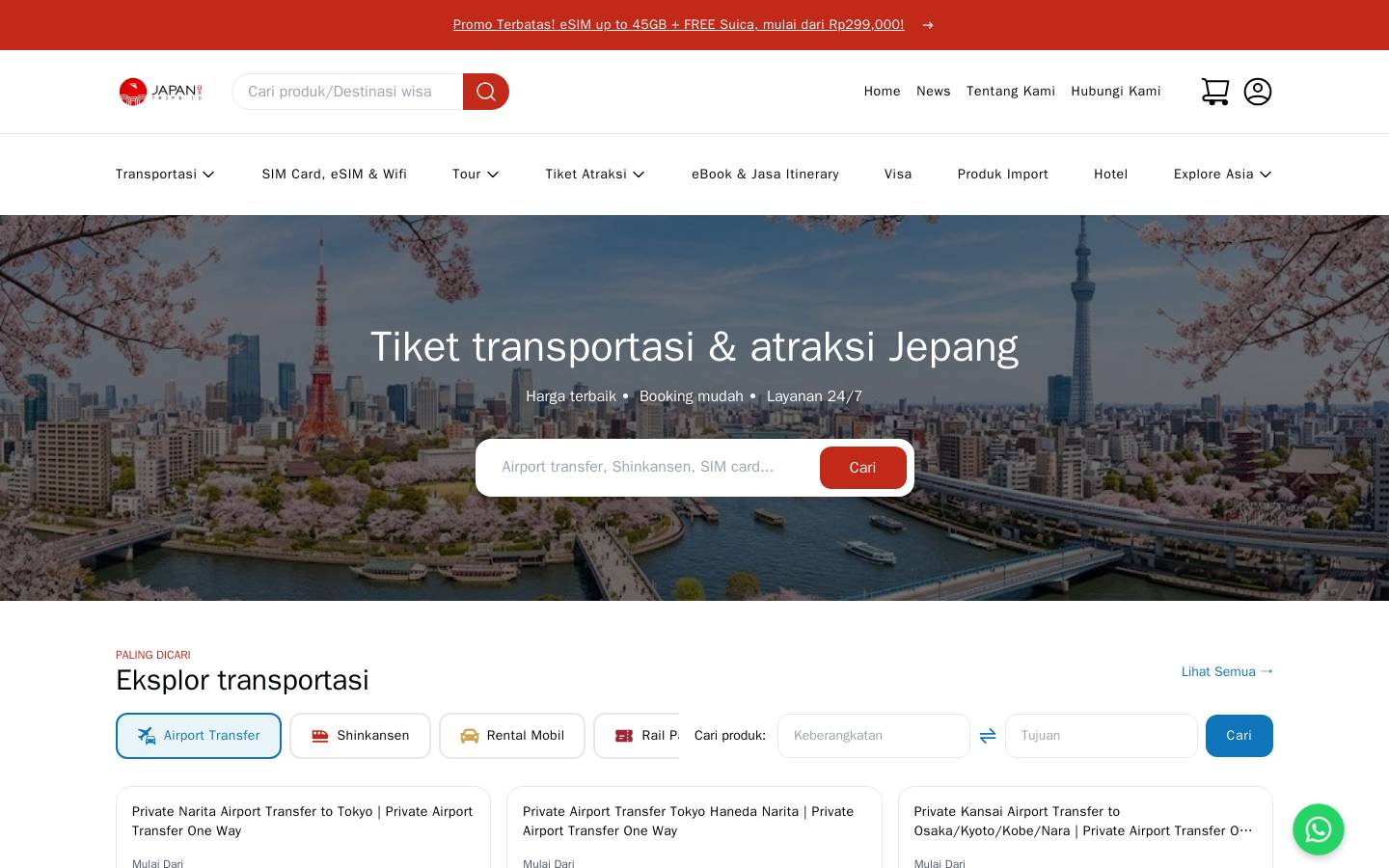 Japantrips homepage screenshot
