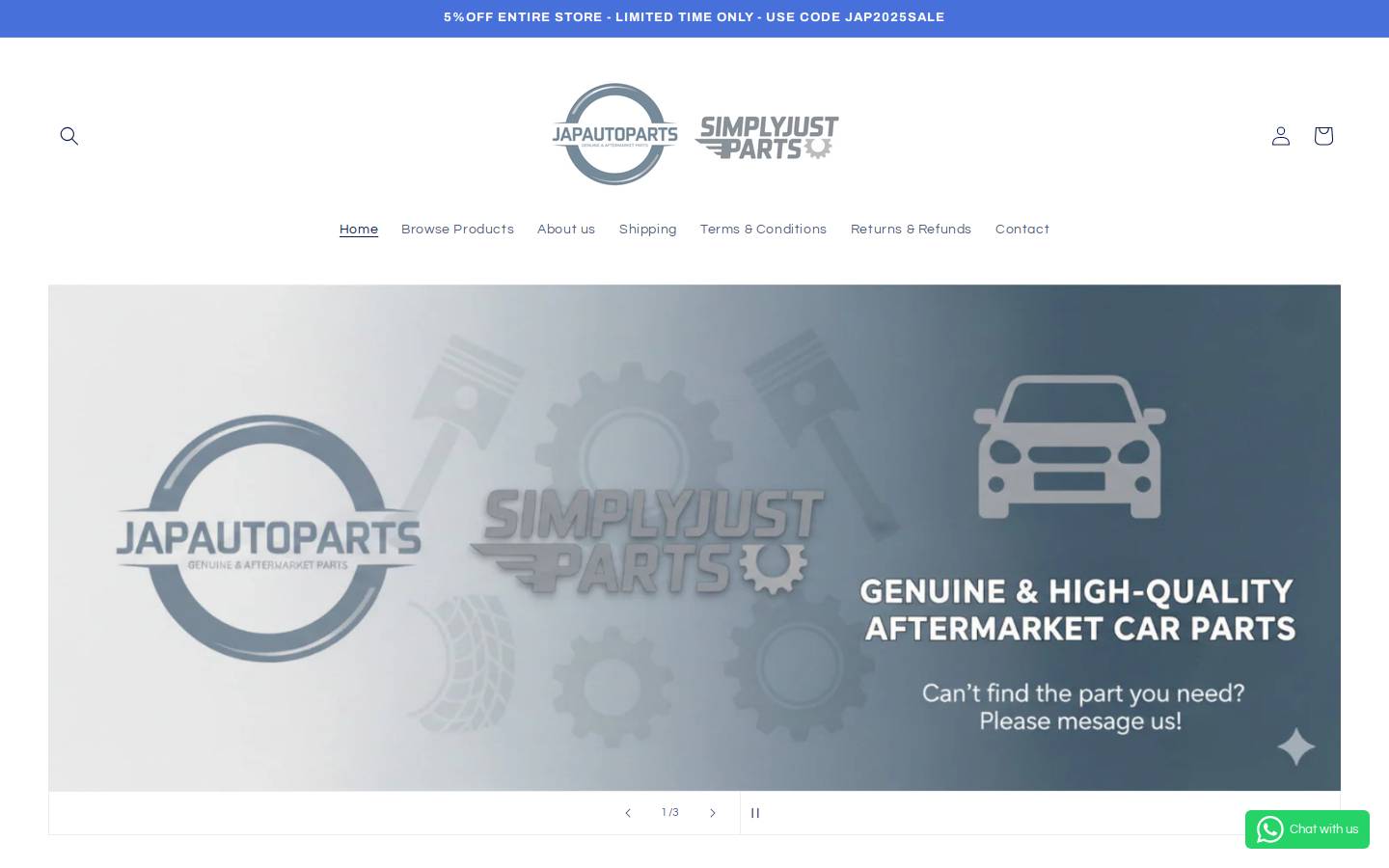 Japautoparts homepage screenshot