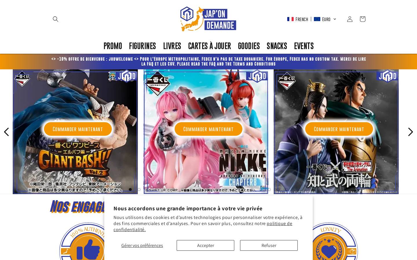 Jap'On Demande homepage screenshot