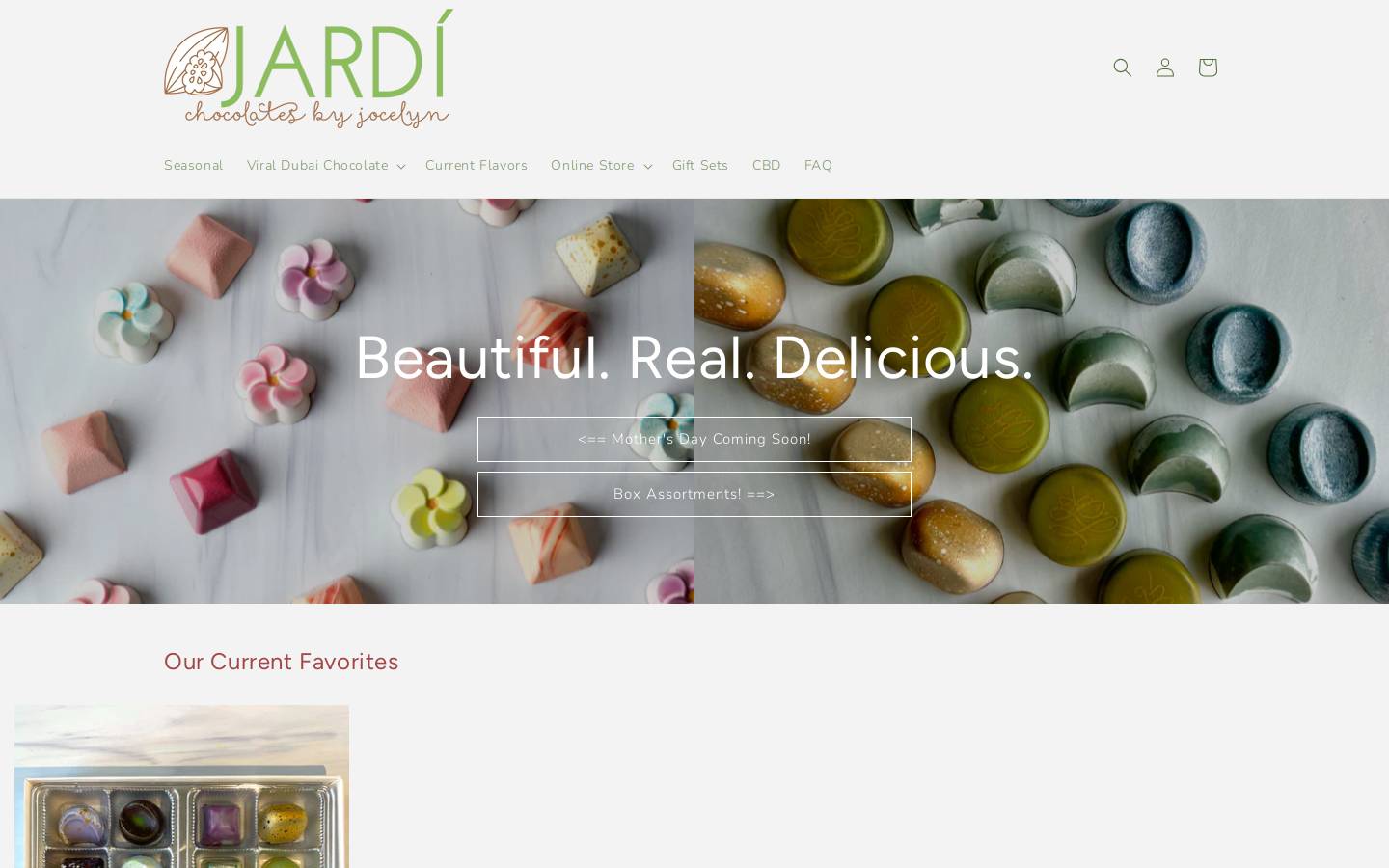 jardichocolates.com homepage screenshot
