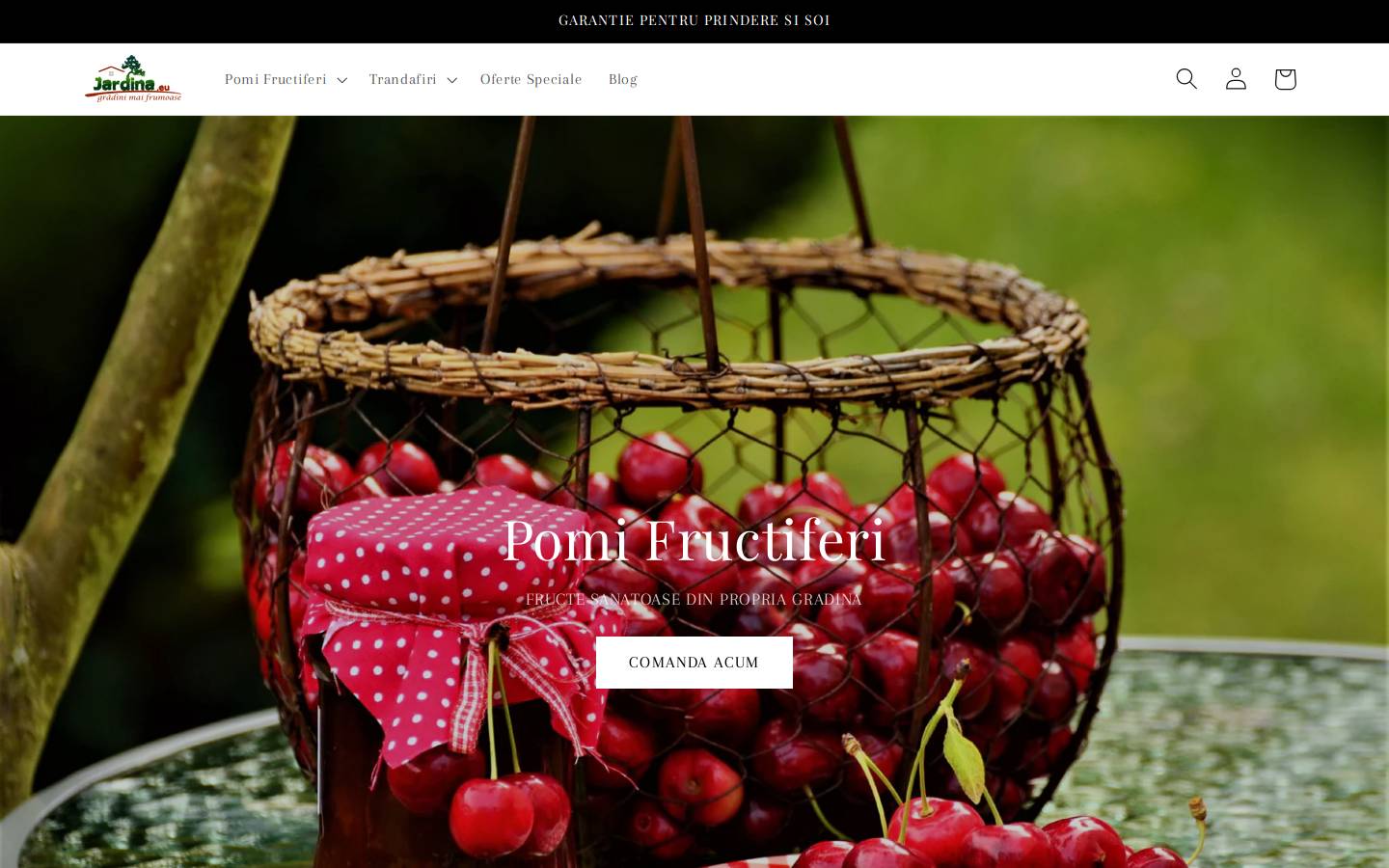 Jardina homepage screenshot