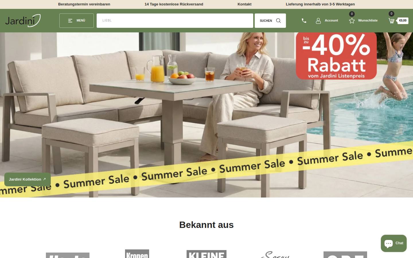 jardini.at homepage screenshot