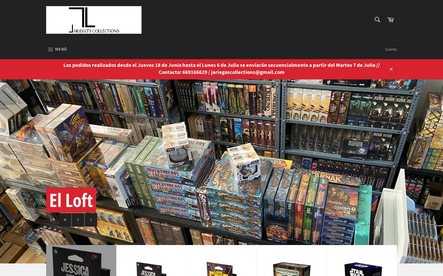 jariegoscollections.com homepage screenshot