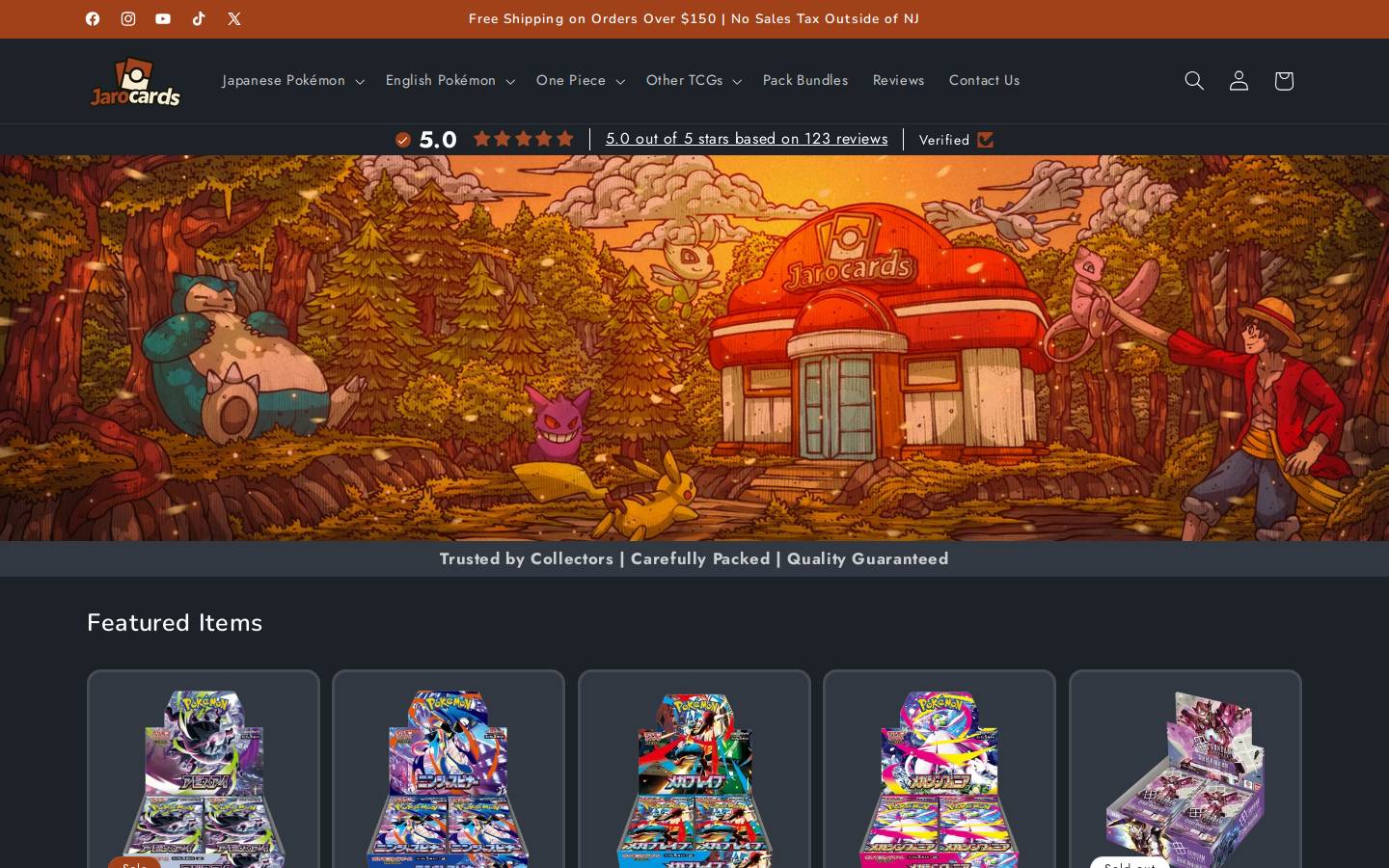 Jarocards homepage screenshot
