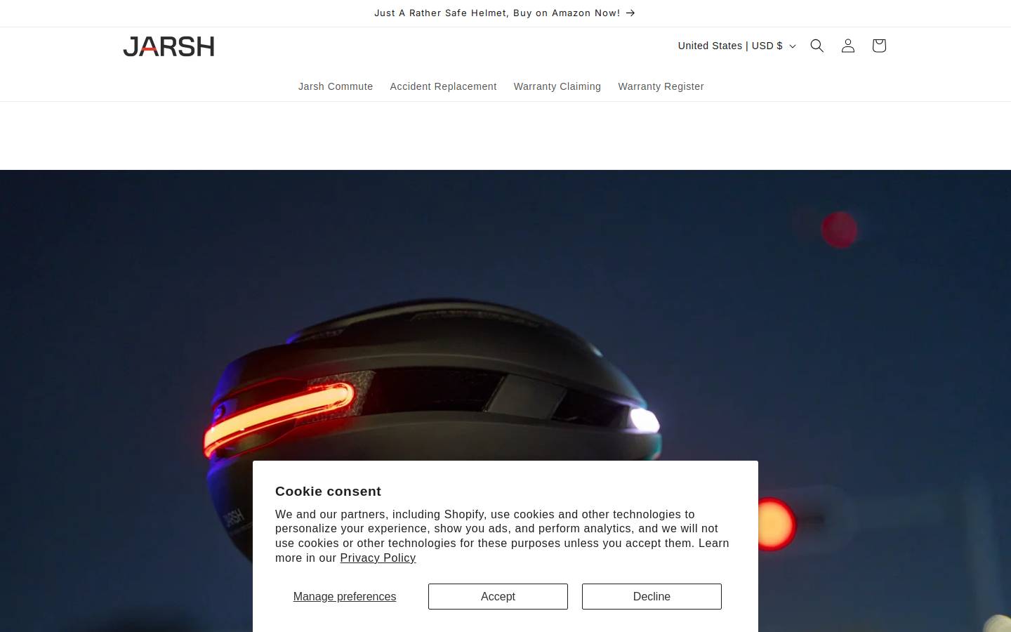 jarshsports.com homepage screenshot