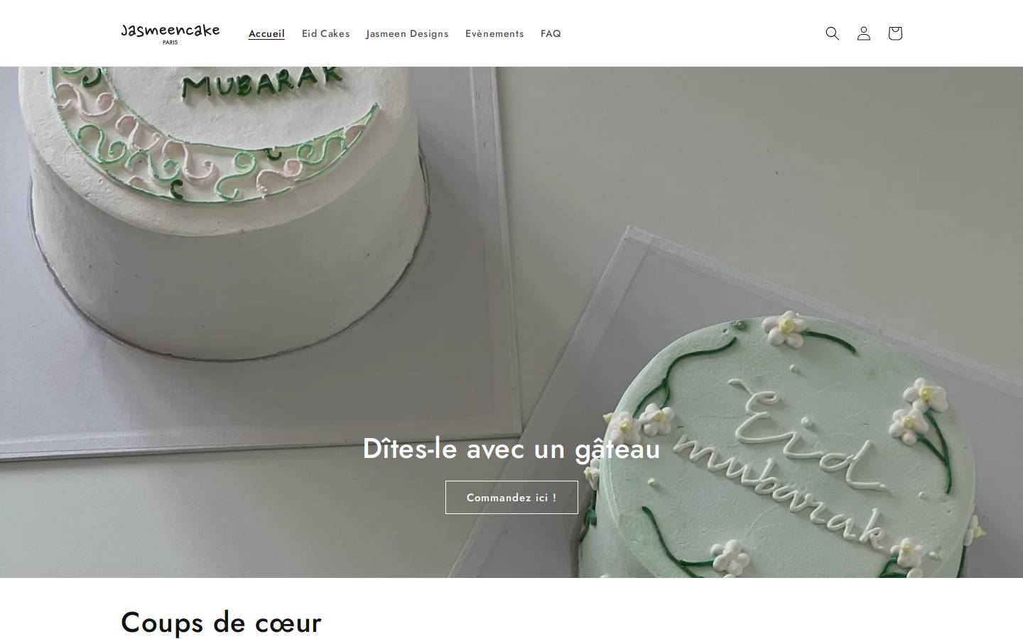 jasmeencake.fr homepage screenshot