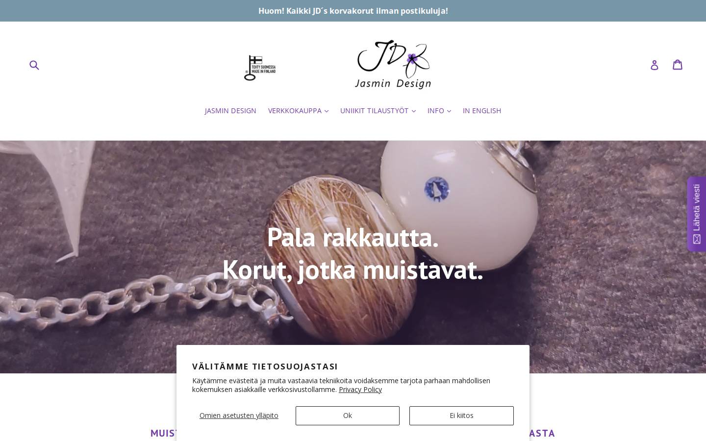 jasmindesign.fi homepage screenshot