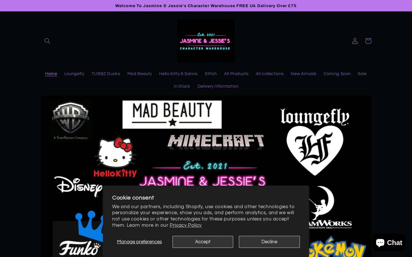 jasmineandjessies.com homepage screenshot