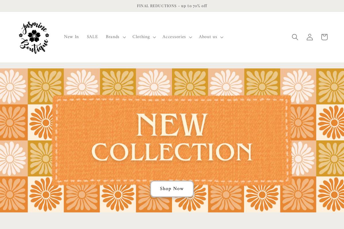 jasmineboutique.co.uk homepage screenshot