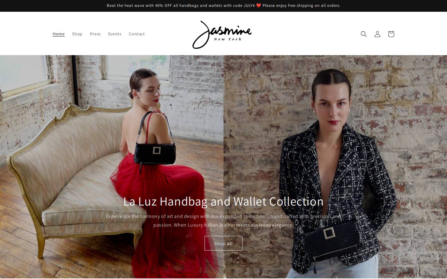 jasminenewyork.com homepage screenshot