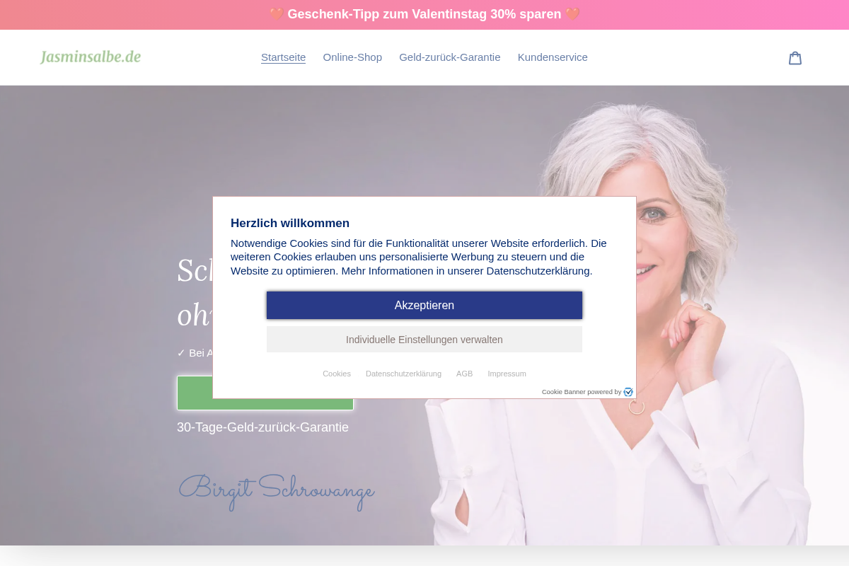 Jasminsalbe homepage screenshot