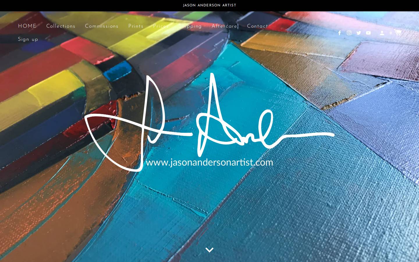 jasonandersonartist.com homepage screenshot