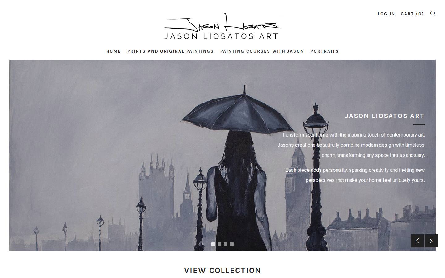 jasonliosatosart.com homepage screenshot