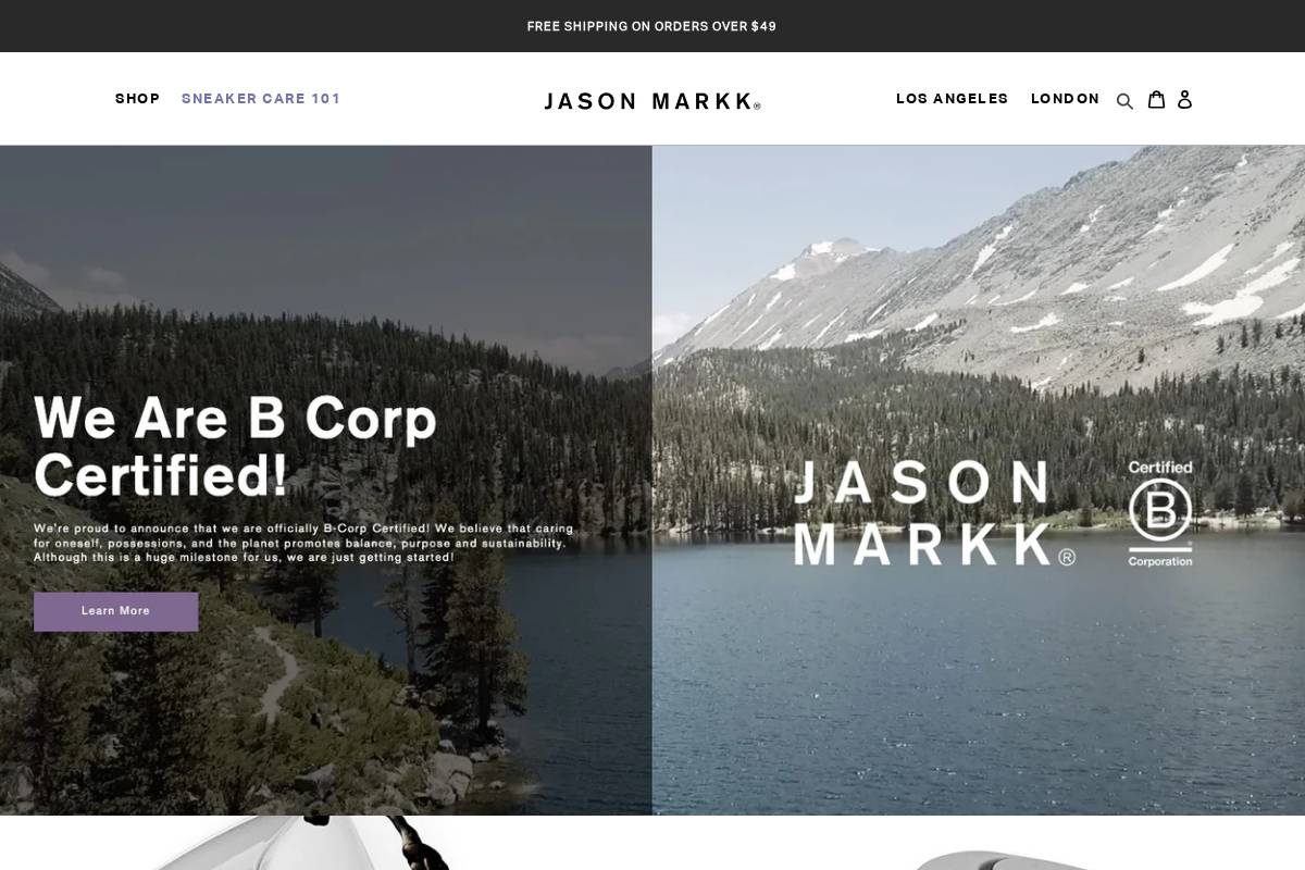 Jason Markk homepage screenshot