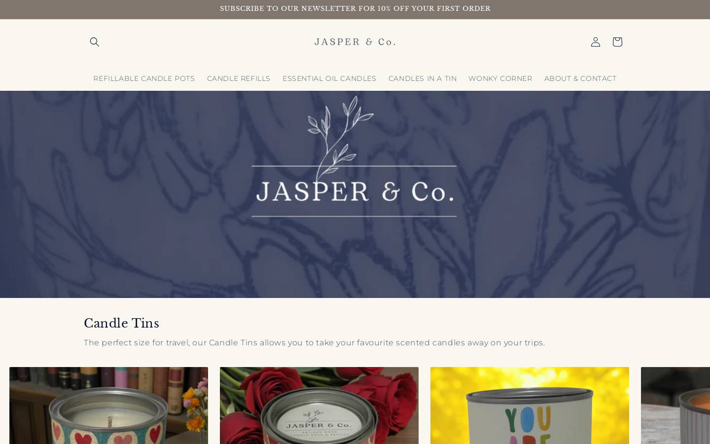 jasperandco.co.uk homepage screenshot