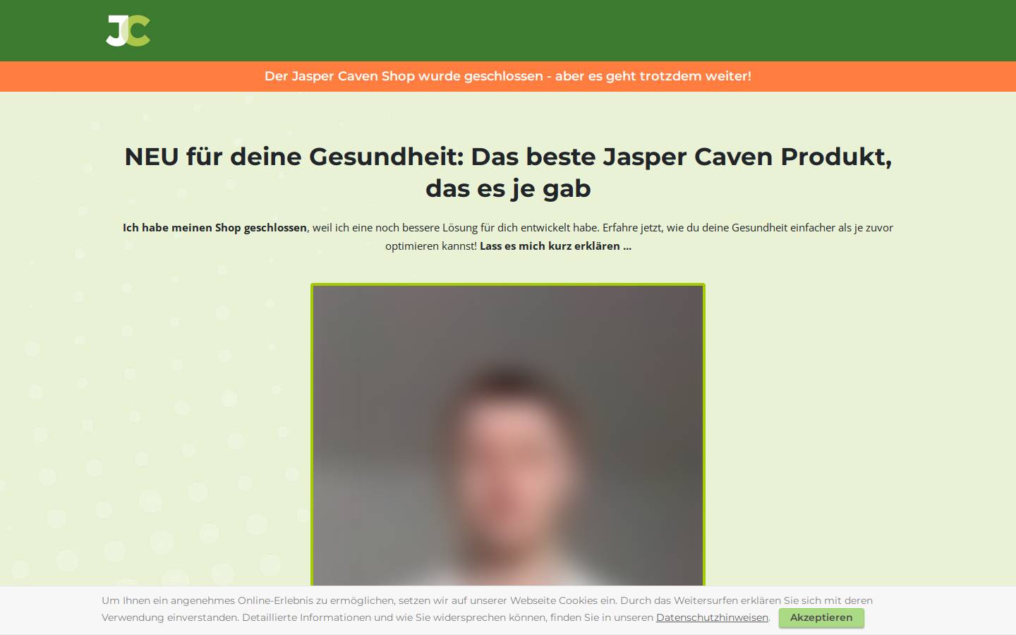 JC homepage screenshot
