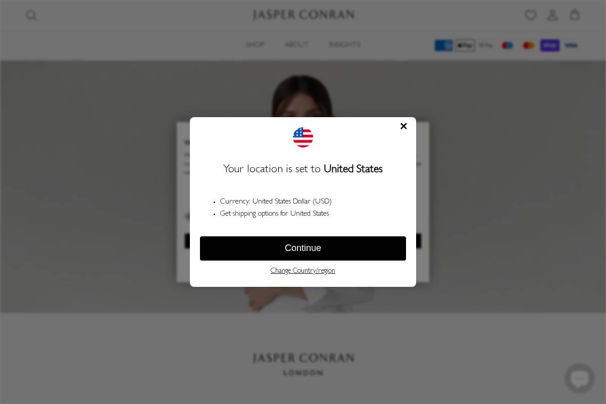 Jasper Conran homepage screenshot