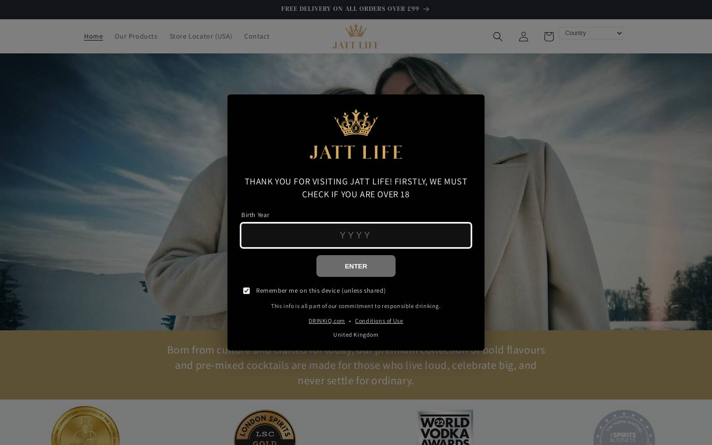 Jatt Life Vodka homepage screenshot