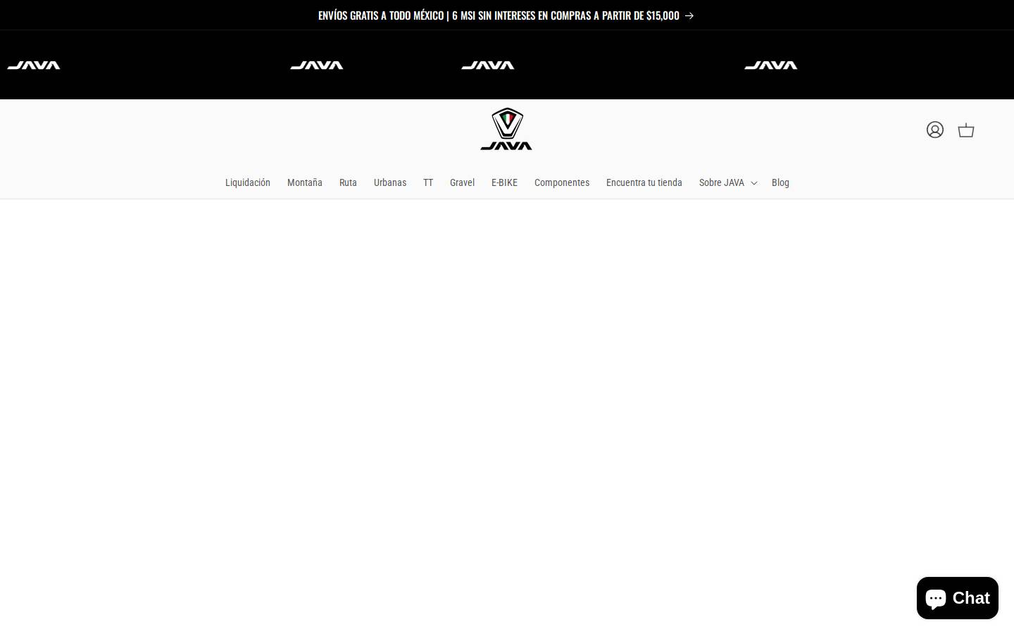 javabike.com.mx homepage screenshot
