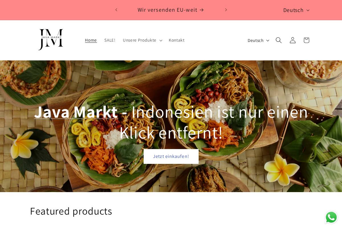 Java Markt homepage screenshot