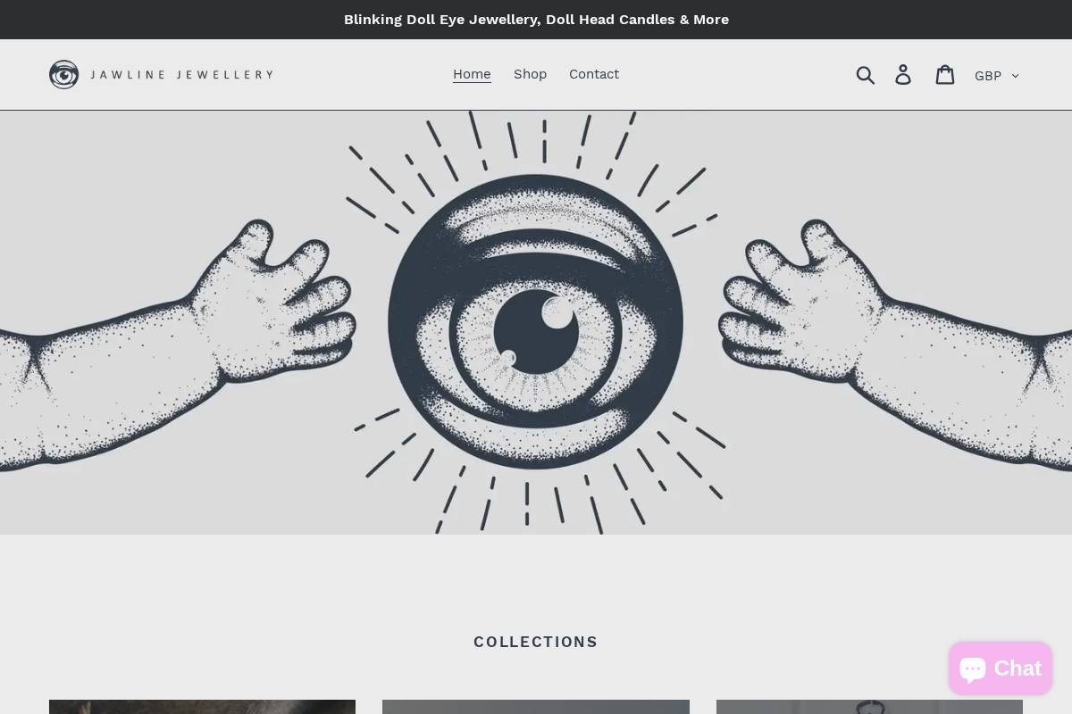 jawlinejewellery.com homepage screenshot