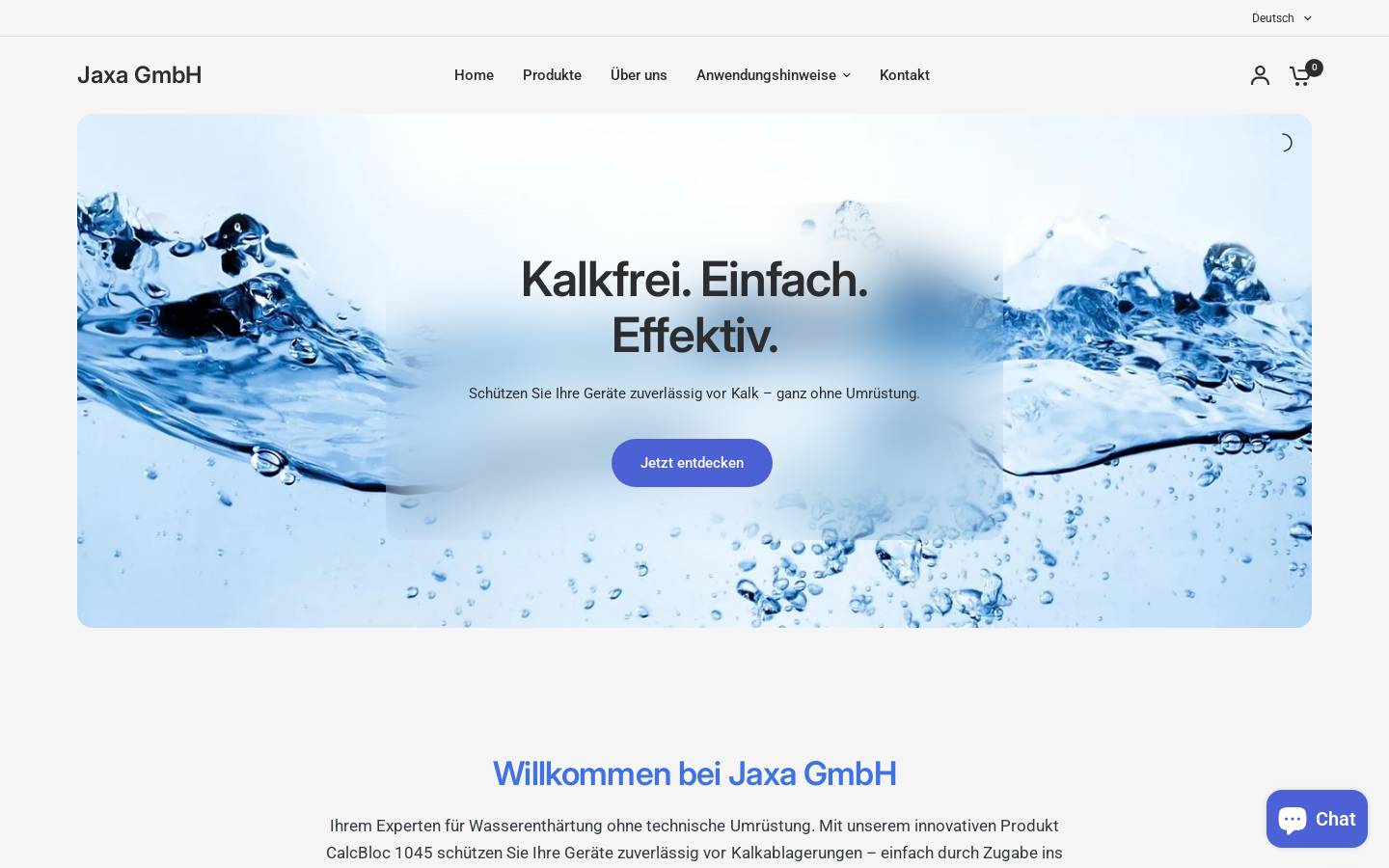 jaxa.ch homepage screenshot