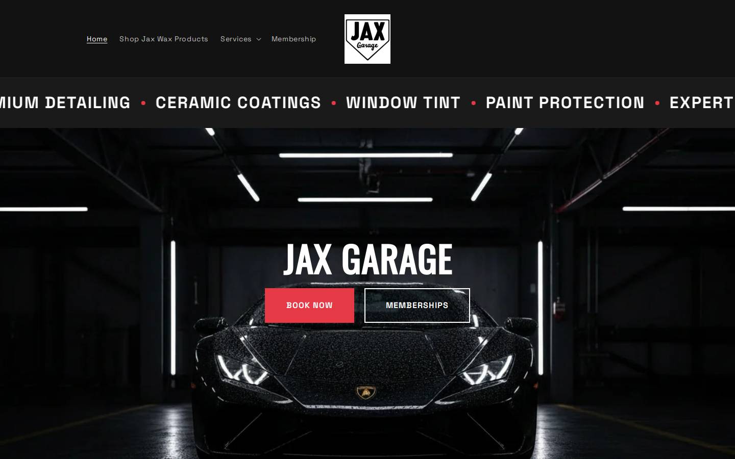 jaxgaragelebanon.com homepage screenshot