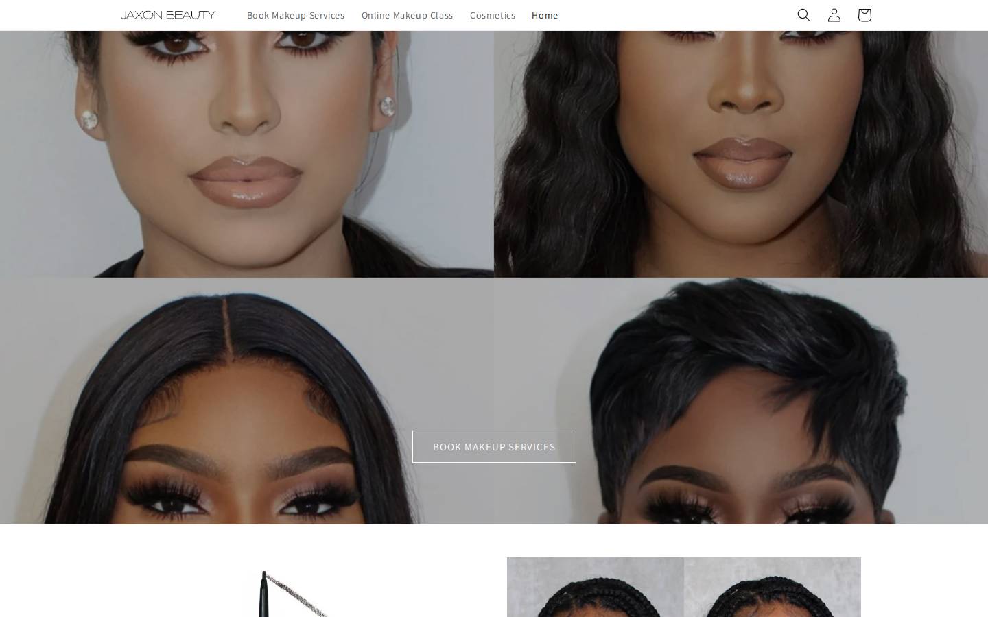 jaxonbeauty.com homepage screenshot