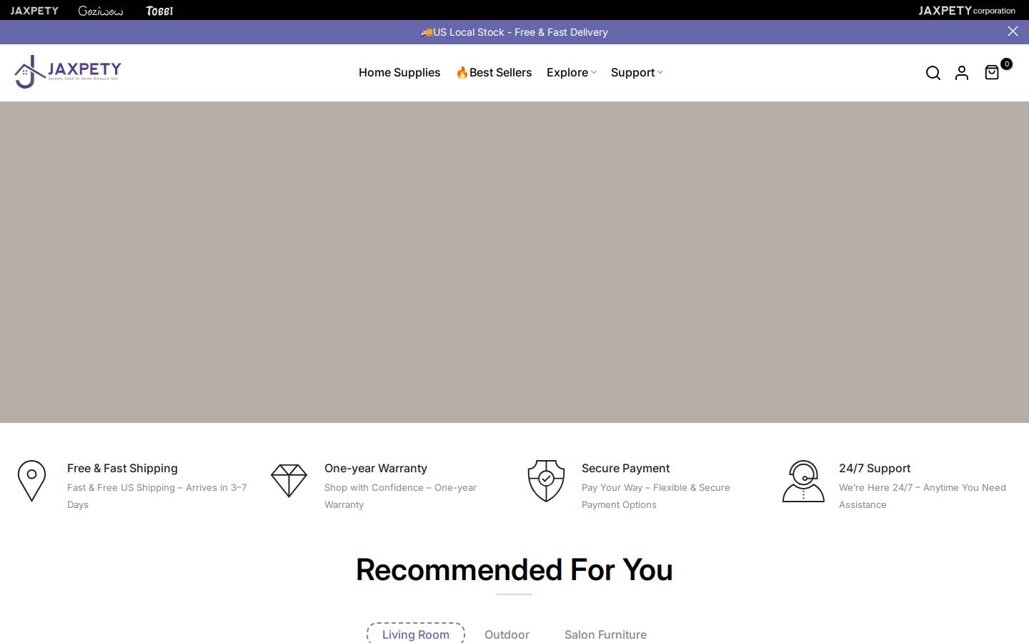 Jaxpety homepage screenshot