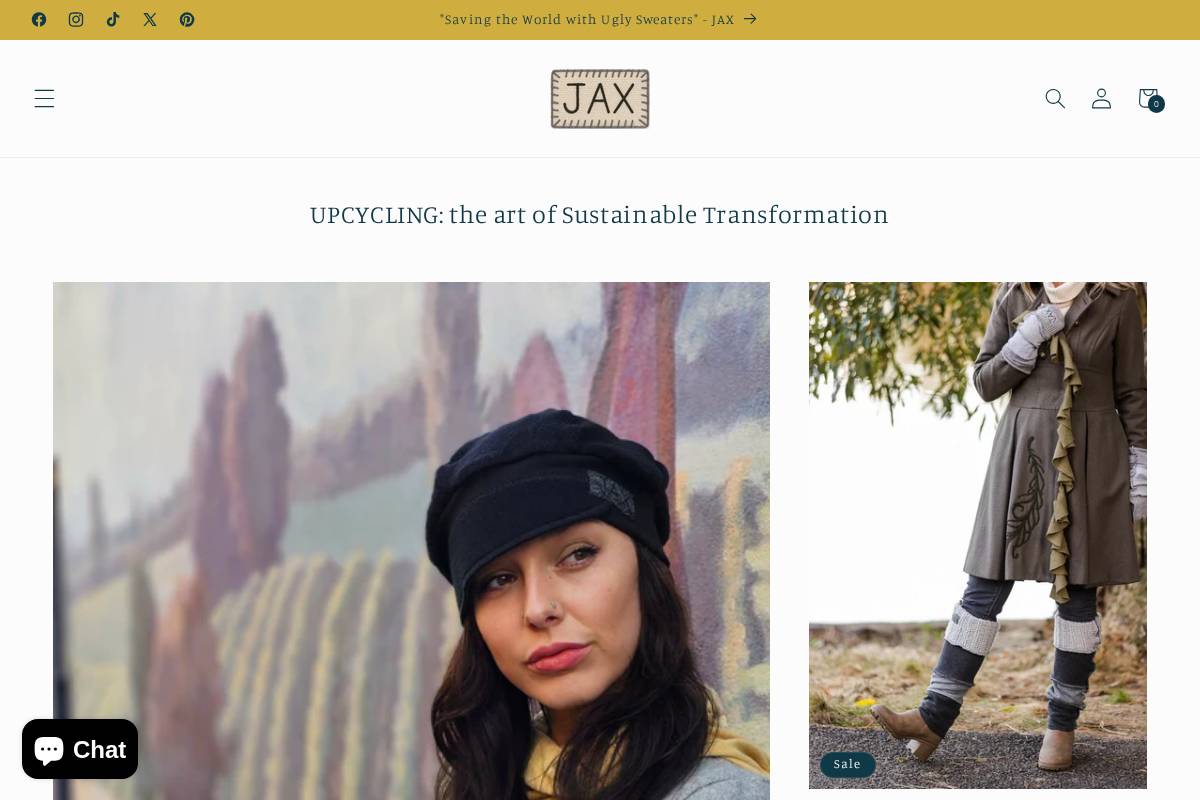 jaxupcycled.com homepage screenshot
